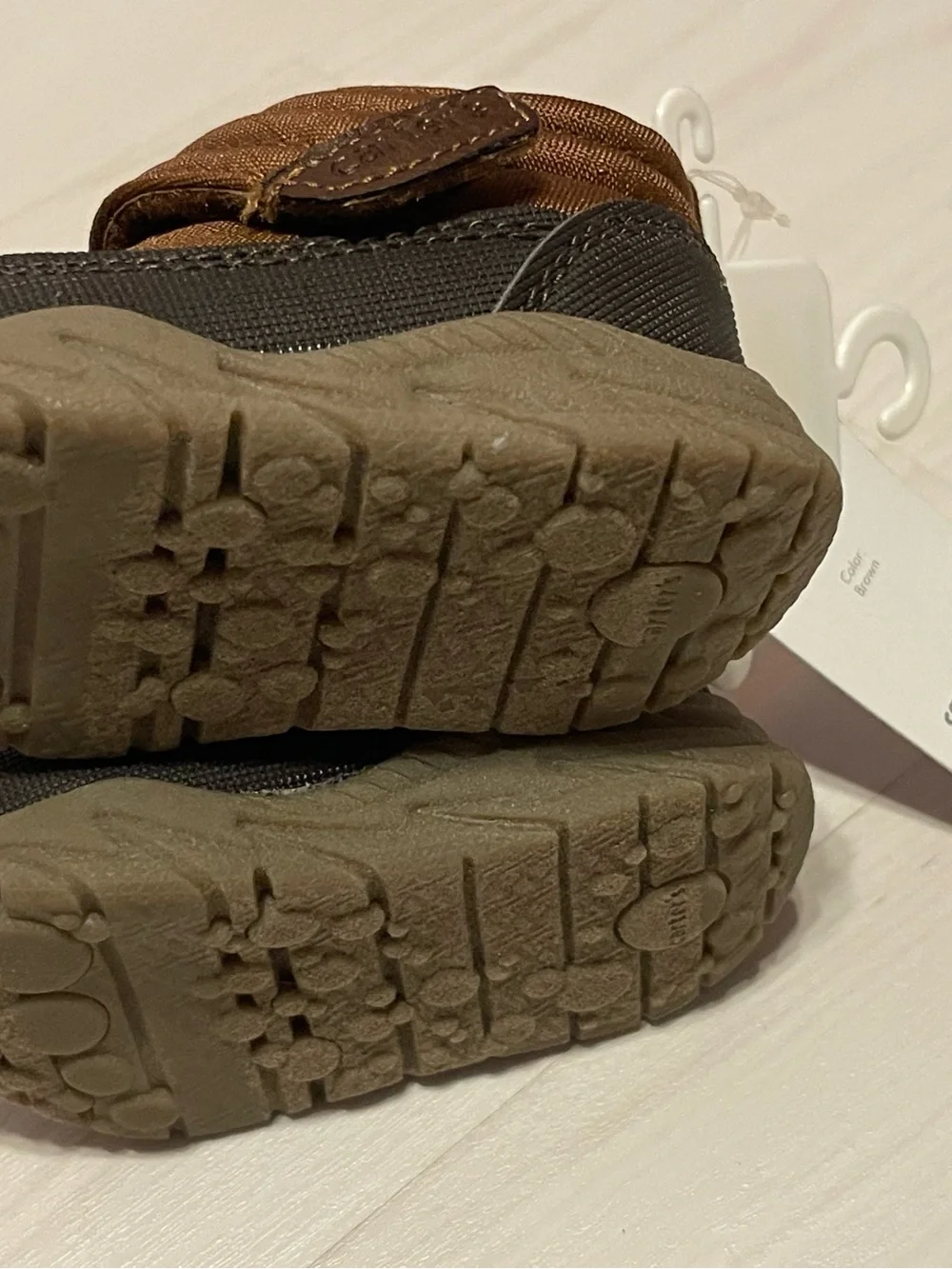 Carter's Brown Toddler Hook-and-Loop Quilted Boots